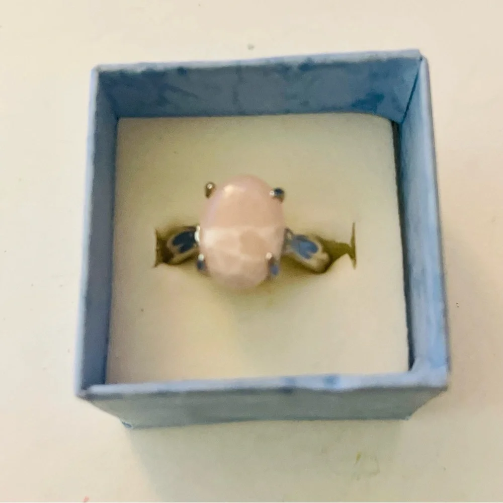 New Natural Rose Quartz Boho Sterling Silver Minimalist Arizona Artisan Ring